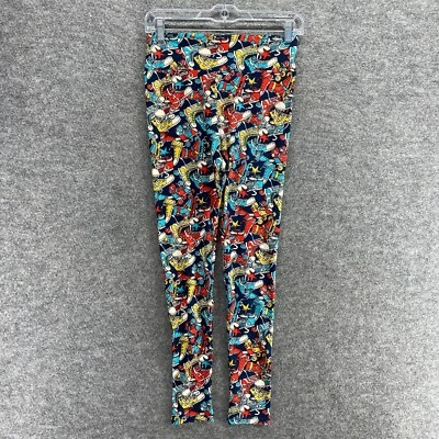 LulaRoe Leggings Mujer Talla Única Negro Tenis Estampado tiro alto Pull On Capri Foto 1 de 4