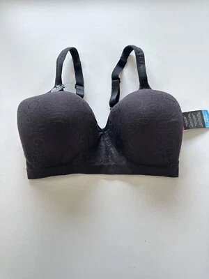 ¡NWTD! Sujetador inalámbrico Bali talla 36DD Comfort Revolution Shaping DF3463 negro remolino Foto 1 de 4