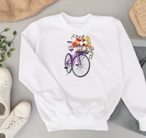 Fall Harvest on my Bike Custom Embroidered Sweatshirt/Hoodie - Picture 1 of 3