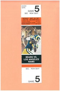 Los Angeles Rams at Chicago Bears 9-28-1981 ticket Topps Walter Payton NFL HOF - Picture 1 of 2