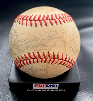 1984 Cincinnati Reds Team Signed Ball Rose Concepcion Parker Perez Auto PSA/DNA - Image 1 of 4