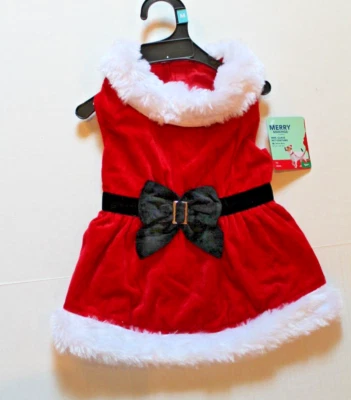 Mrs Claus Red Velvet Christmas Holiday Costume Dog Dress Size M Medium NEW - Image 1 of 2