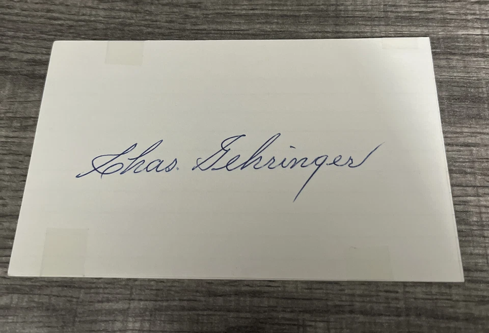 Charlie Gehringer  SIGNED Autographed 3x5 Index Card - Image 1 of 1