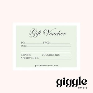 50 personalised business gift vouchers, Mother's Day, Small Biz, A6 Card MATTE