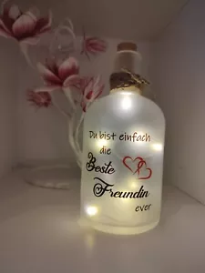 LED Leuchtflasche " Du bist ...beste Freundin " LED Geschenke - Bild 1 von 2