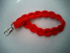 Schlüsselband für das Handgelenk Lanyard, 15 cm, Handarbeit, gehäkelt,Baumwolle - Bild 1 von 1