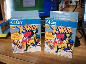 Lot of 2 X-Men Kid Care Bandages, 1994 Rare Vintage Marvel NOS NIP bandaids - Picture 1 of 2