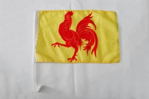 BANDERA de COCHE de VALONIA  45x30cm - BANDERINA PARA AUTO VALONA - BÉLGICA 30 x - Picture 1 of 2