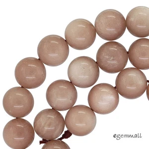 15.6" Peach (Brown) Moonstone Round Beads ap. 9.5mm - 10mm #74246 - Picture 1 of 2