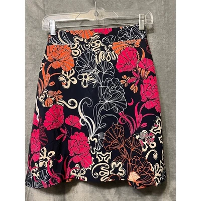 Falda Chicos Talla 18 Estampado Floral Para Mujer Línea A Naranja Rosa Azul Marino Flores Foto 1 de 4