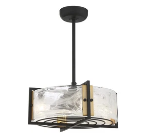 Savoy House 24-FD-1698-143 Hayward 4-Light Fandelier in Matte Black with Warm - Picture 1 of 6
