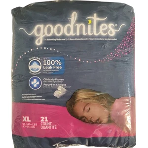 Goodnites Mädchen Nachtwäsche Schlafenszeit Größe XL 95-140+ Pfund, 21 Stück - Bild 1 von 2