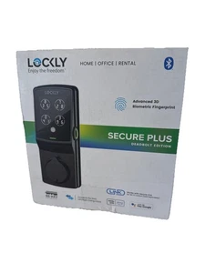 Cerradura de puerta inteligente con huellas dactilares Lockly Secure Plus Deadbolt negro mate PDG728F - Imagen 1 de 13