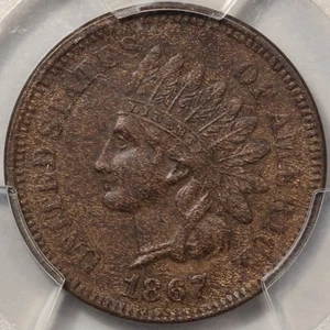 1867 Indian Cent PCGS AU-58 - Original!! - Picture 1 of 4