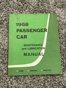 1968 FORD LINCOLN MERCURY Passenger Car MAINTENANCE and LUBRICATION MANUAL - Picture 1 of 5