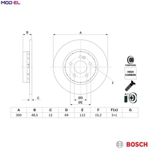 2x BRAKE DISC 0 986 479 H49 FOR MERCEDES-BENZ C-CLASS/Convertible/T-Model 2.0L - Picture 1 of 9