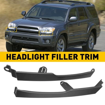 Black Front Headlight Filler Trim Left &Right Set for 2006-2009 Toyota 4Runner E - Image 1 of 4