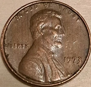 1973 P Lincoln Memorial Cent Penny 1C Improper Alloy Mix Woodgrain Woody - Picture 1 of 2
