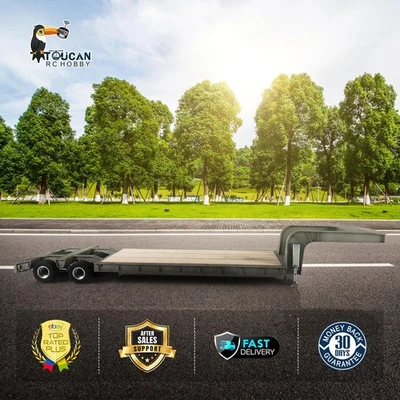 US Stock LESU 1/14 RC Wood 4Axles Trailer 872MM Metal for Tamiye Tractor Truck - Image 1 of 4