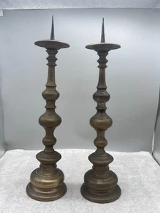 PAAR ANTIKE BAROCK KERZENLEUCHTER 18/19 TES JH 4,8kg - Bild 1 von 24