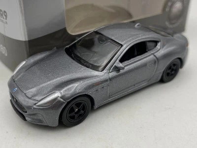 1:60 WELLY MASERATI GRANTURISMO FOLGORE grigio auto sportiva diecast metallo Ref - Immagine 1 di 4