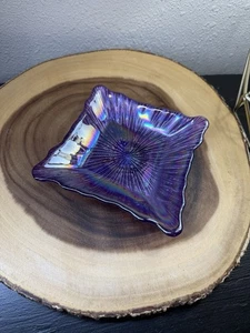 Vintage Starburst Purple Carnival Glass Dish Estate Find - Picture 1 of 8