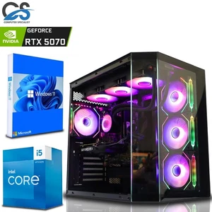 Gaming PC i5 14400F RTX 5070 12GB 32GB DDR4 1TB NVMe SSD Win11 WiFi ARGB Desktop - Picture 1 of 16