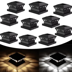 10x Solar LED Pfostenleuchte für 4'' 5'' 6'' Holzpfosten Vinylpfosten - Bild 1 von 14
