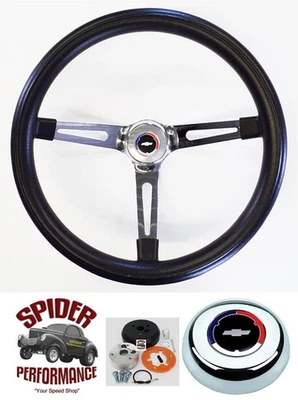 1969-1988 Chevrolet steering wheel CLASSIC BOWTIE 15" MUSCLE CAR CHROME - Image 1 of 4