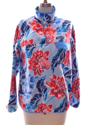 Pullover Patagonia Synchilla Snap-T Mujer Talla S Manoa Hawaiano Azul Anochecer Floral Foto 1 de 4