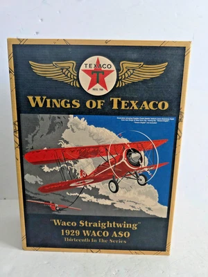 Wings of Texaco 1929 Waco ASO Diecast Plane Brushed Metal 13th Series New - Image 1 of 3