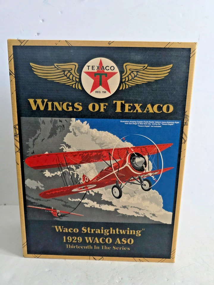 Wings of Texaco 1929 Waco ASO Diecast Plane Brushed Metal 13th Series New - Image 1 of 3