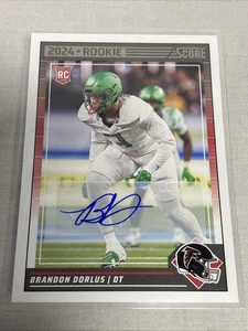2024 Panini Score Football #346 Brandon Dorlus RC Auto Rookie - Picture 1 of 11