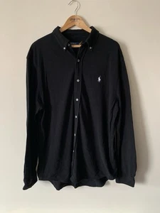 Ralph Lauren Featherweight Mesh Black Shirt XL 24” Pit VGC Casual Polo - Picture 1 of 4