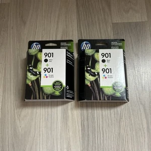 HP 901 Black and Tri-color Ink Cartridges 2 Pack CN069FN/ Set Of 2-EXP 03/2017 - Picture 1 of 4