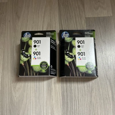 HP 901 Black and Tri-color Ink Cartridges 2 Pack CN069FN/ Set Of 2-EXP 03/2017 - Image 1 of 4