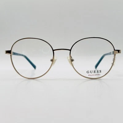 Guess Eyeglasses Women Round Silver Turquoise Panto Mod. GU3030 032 New - Image 1 of 4