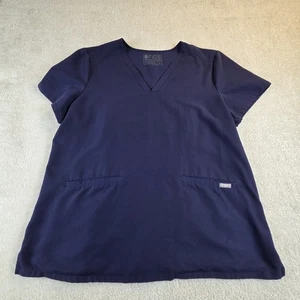 Figs Casma Three Pocket Women's Scrub Top XL Navy Soft Stretch Medical - Picture 1 of 7