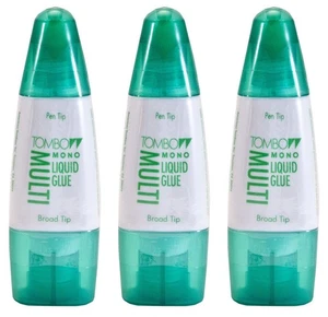 Tombow Mono Multi Liquid Glue 3 Pack - Clear, Low Viscosity, Dries Clear - Picture 1 of 2