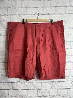 Pantalones Cortos Saks Fifth Avenue Para Hombres Lino Cuatro Bolsillos Cierre de Botones Rojo Talla 44 Foto 1 de 4