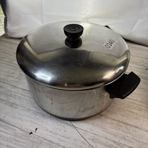 Revere Ware großer Suppentopf & Deckel 6 Quart kupferplattierter Boden Rom NY Edelstahl - Bild 1 von 5