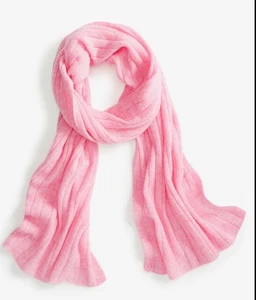 Bufanda acanalada Charter Club 100 % cachemir para mujer talla única chicle brezo - Imagen 1 de 4