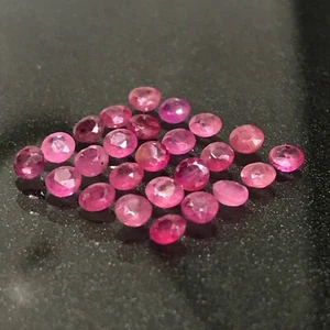 RUBY 3.39ct 25pcs Set Pinkish Red Round 2.8 to 3.2mm Natural Untreated Africa - Imagen 1 de 10