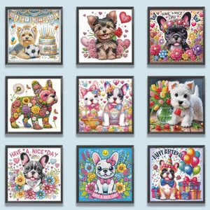 5D DIY Partial Special Shaped Drill Diamond Painting Kit Dog Decoration 30x30cm - Afbeelding 1 van 36