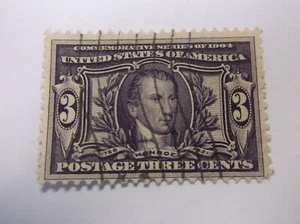 US #325 VF Used Purple Monroe Three Cent Stamp SCV $27.50 - Picture 1 of 4