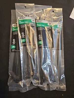 100 Commercial Electric 8 in. UV Mounting Tie, UL Listed Black (5 20-Packs) - Изображение 1 из 4