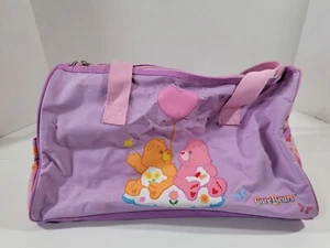 Care Bears Duffle Bag Vintage Tote Pink Purple Overnight Love A Lot Friend - Picture 1 of 8