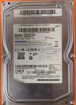 ⭐️⭐️⭐️⭐️⭐️ HDD Hard Drive SATA Desktop 3.5" Samsung HD321KJ/D 320GB FW: CP100-11 - Image 1 of 2