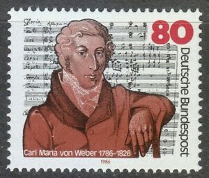 Germany 1986 MNH Mi 1284 Sc 1463 Carl Maria von Weber,German composer,pianist **