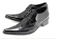 US 6.5-11.5 Broues Business Formal Leather Shoes Carved Flats Zapatos De Vestir 